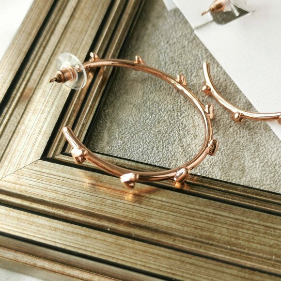 Kendra Scott Haven Heart Rose Gold Hoop Earrings - Picture 2 of 3